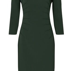 Badgley Mischka Forest Green Long Sleeve Dress